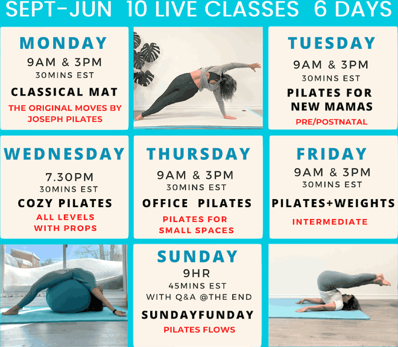LOVJOY PILATES - REDESIGN 8 September june LIVE schedule 1